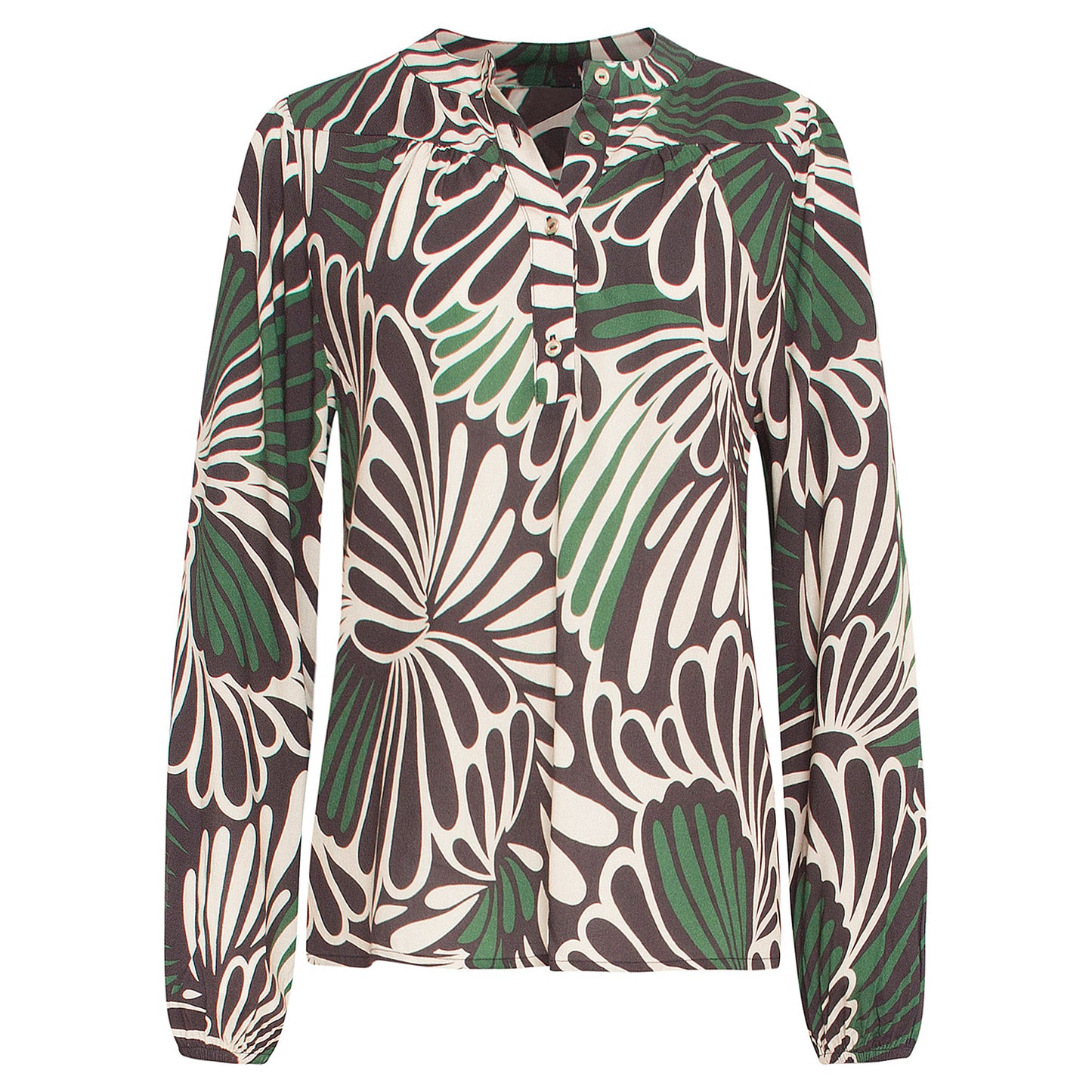 Smashed Lemon Blouse Zwart Groen | Tall