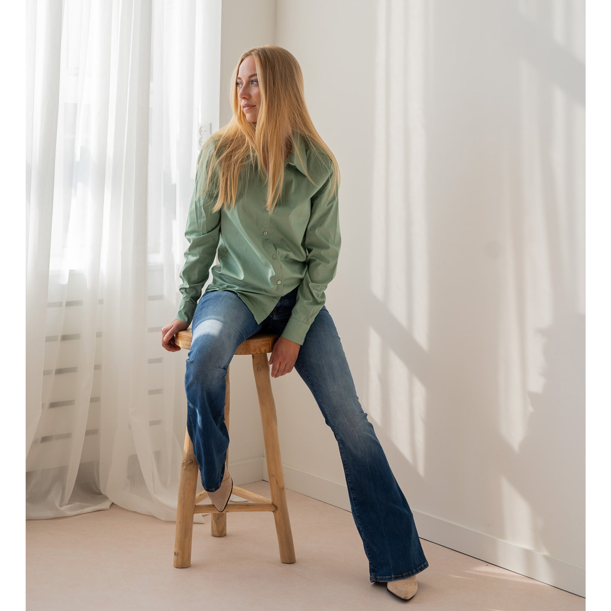 Longlady Blouse Dina groen lange vrouwen - Tall blouse