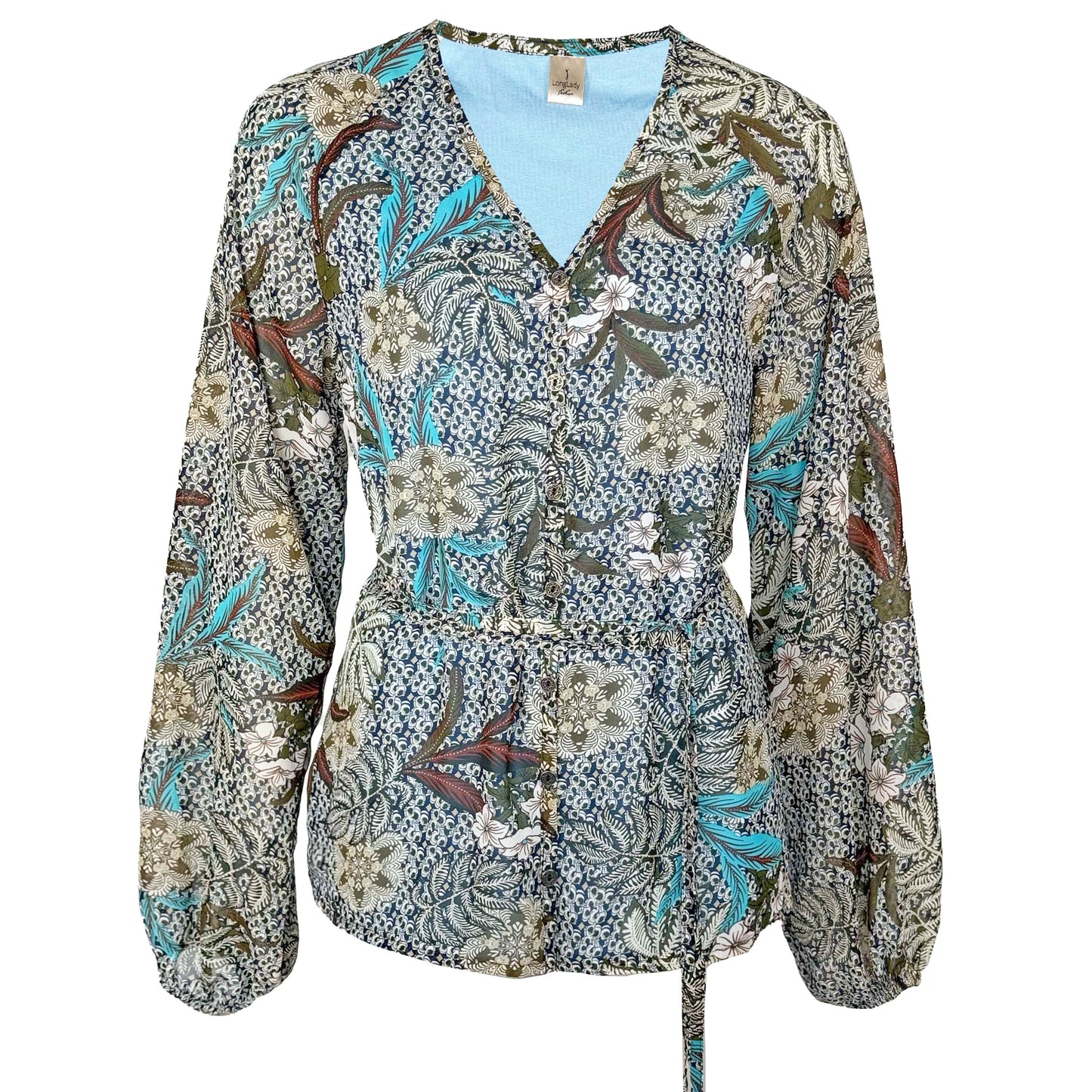Tall Longlady Blouse Dany Blauw - lange vrouwen