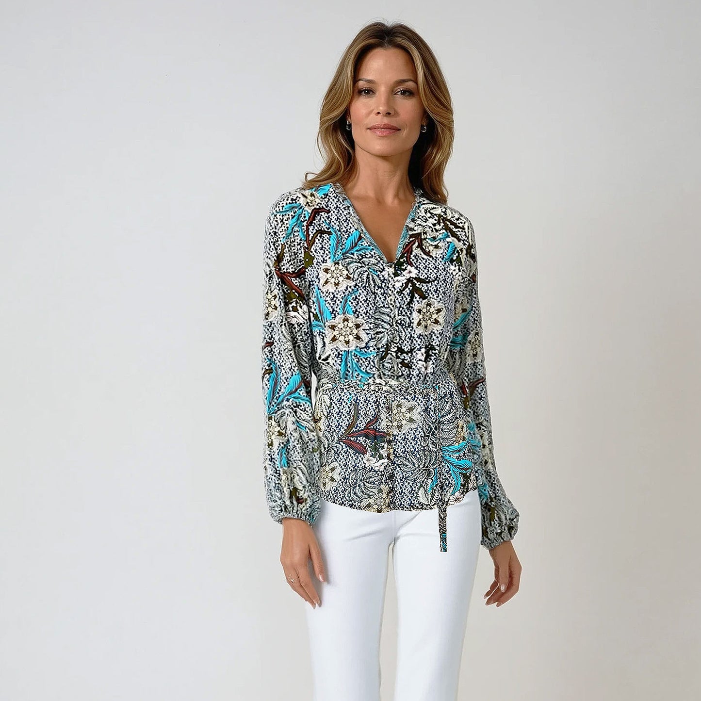 Tall Longlady Blouse Dany Blauw - lange vrouwen