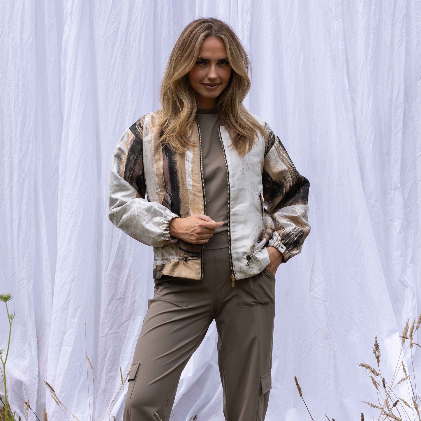 Kimara Bomber Clay Jacquard | Tall