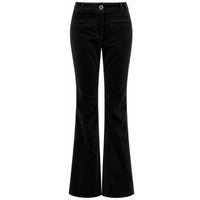 LongLady Broek Bobanne Velvet Zwart, tall kleding voor lange vrouwen, vooraanzicht