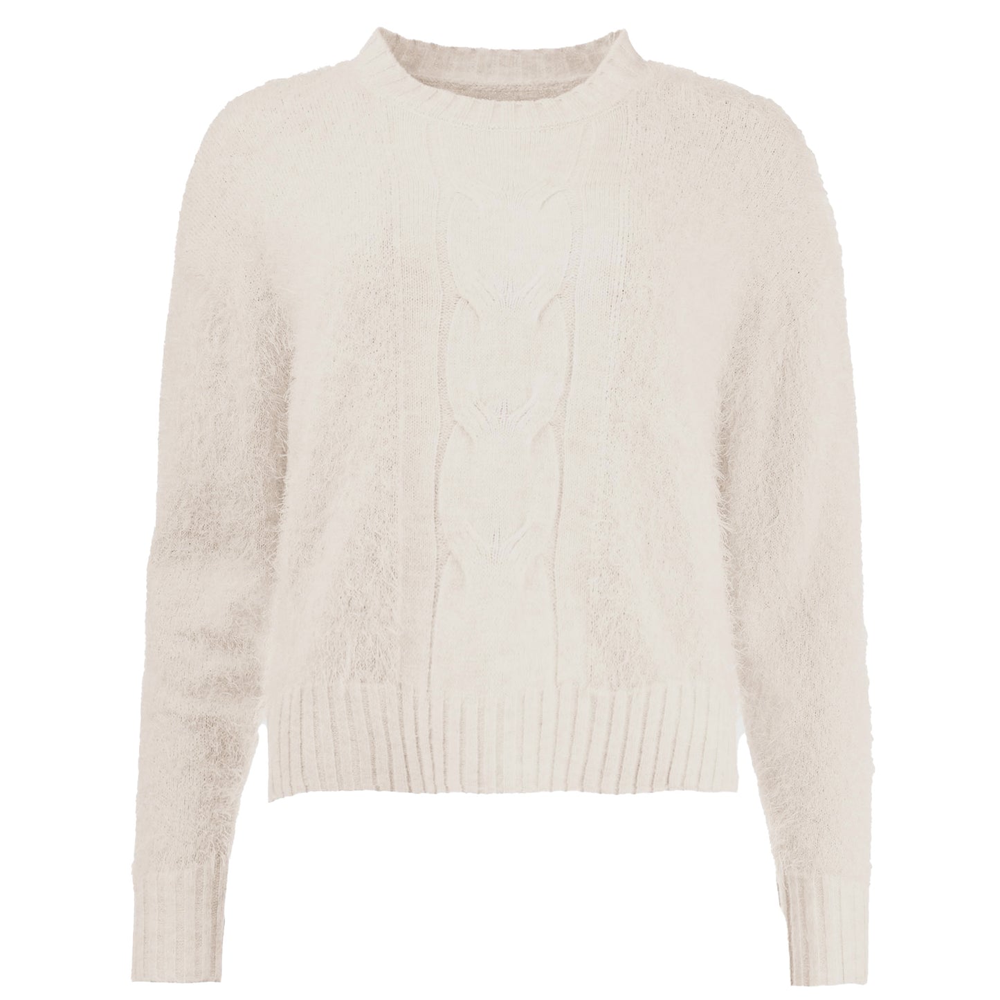 Tall ICNK Trui Hairy Feather Cable | lange
vrouwen