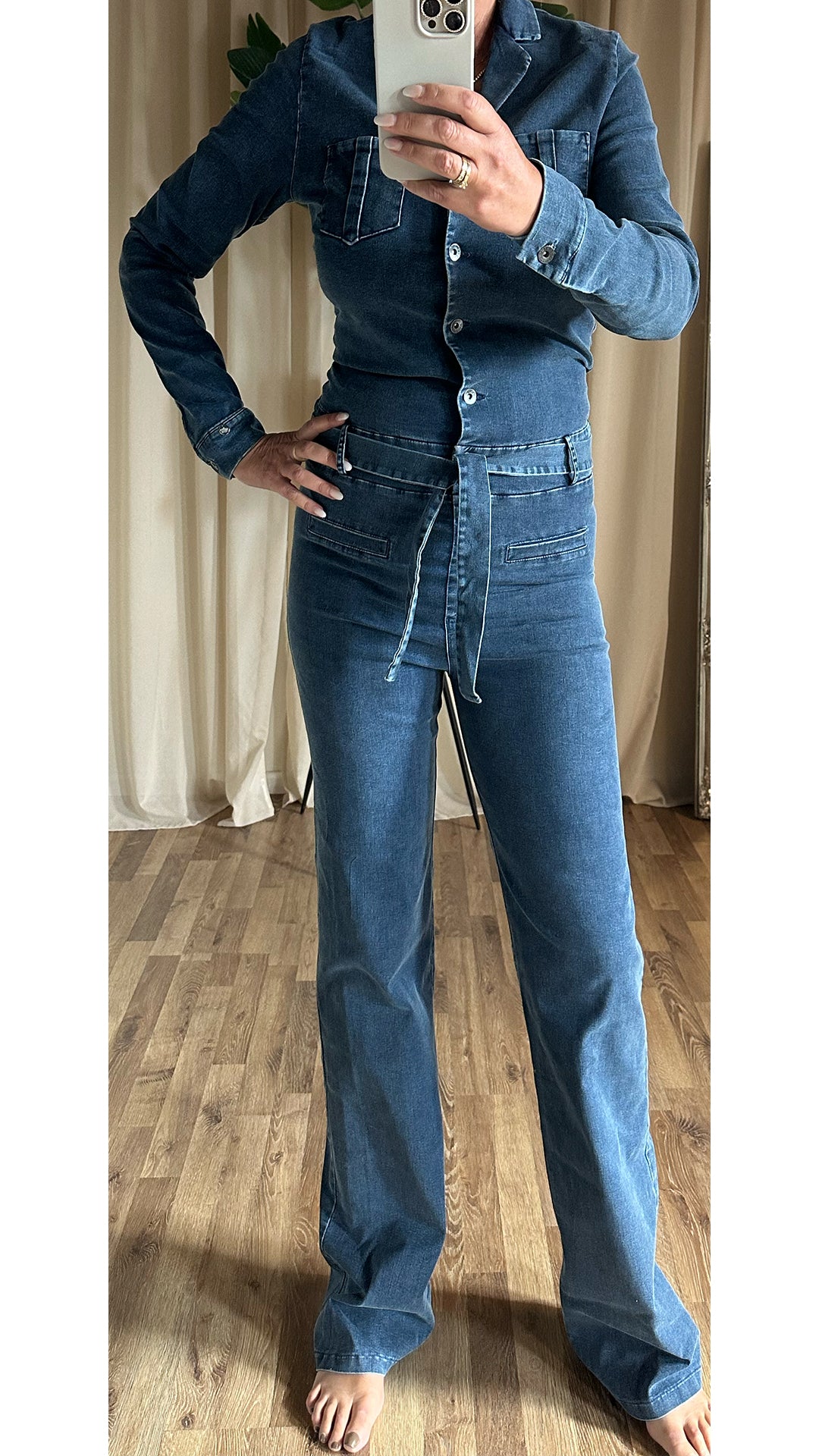 Tall Zip73 Jumpsuit Denim Flare - lange vrouwen