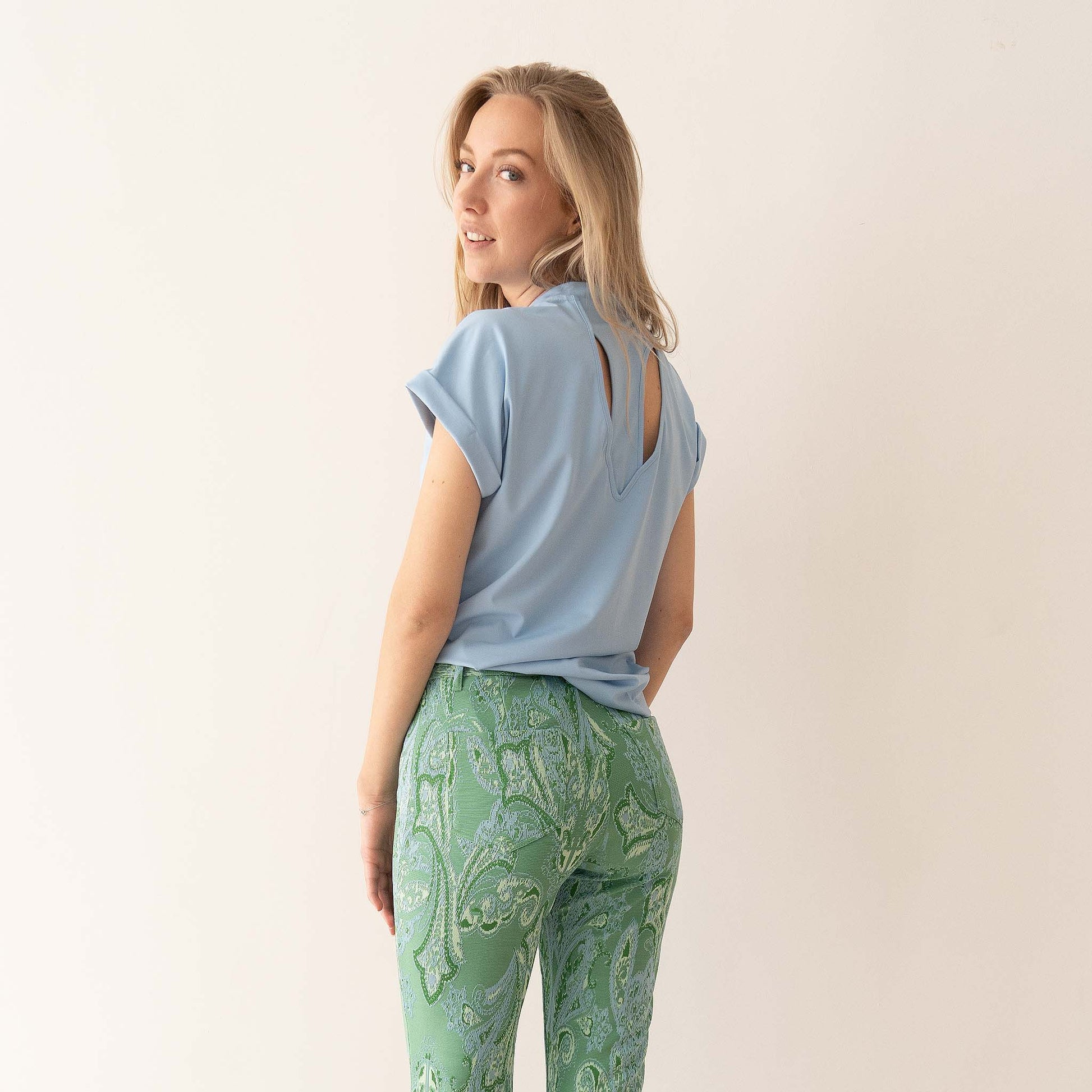 Longlady Shirt Feline lichtblauw lange vrouwen - Tall shirt