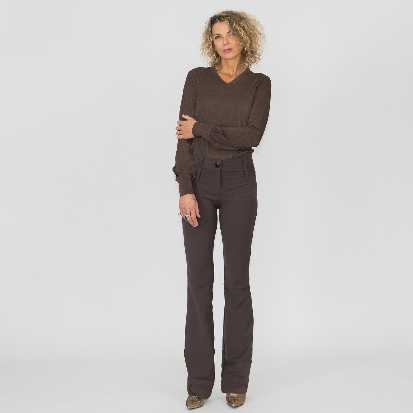 Longlady Shirt Florie Bruin - Tall