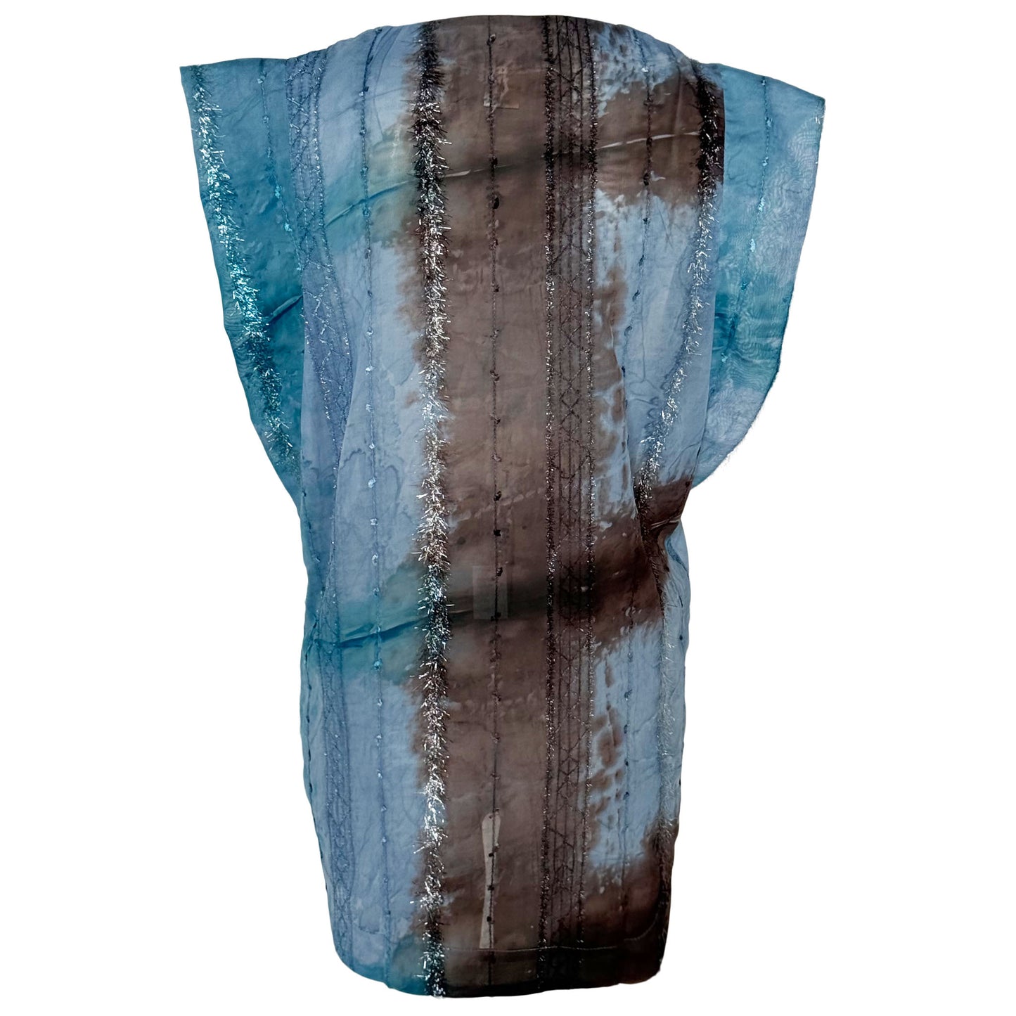 Tall Longlady Shirt Odit Lurex Blauw - lange vrouwen