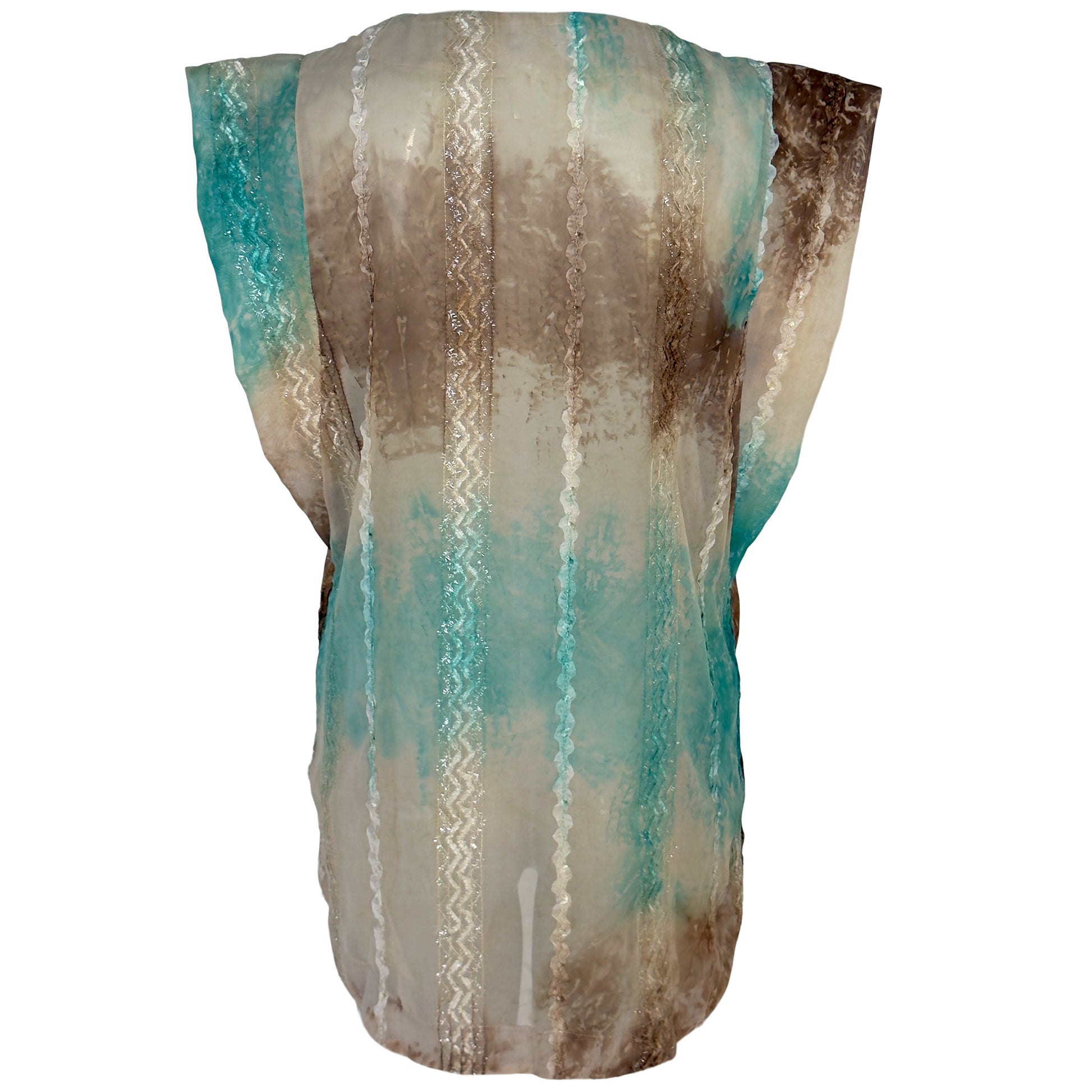 Tall Longlady Shirt Odit Lurex Aqua - lange vrouwen