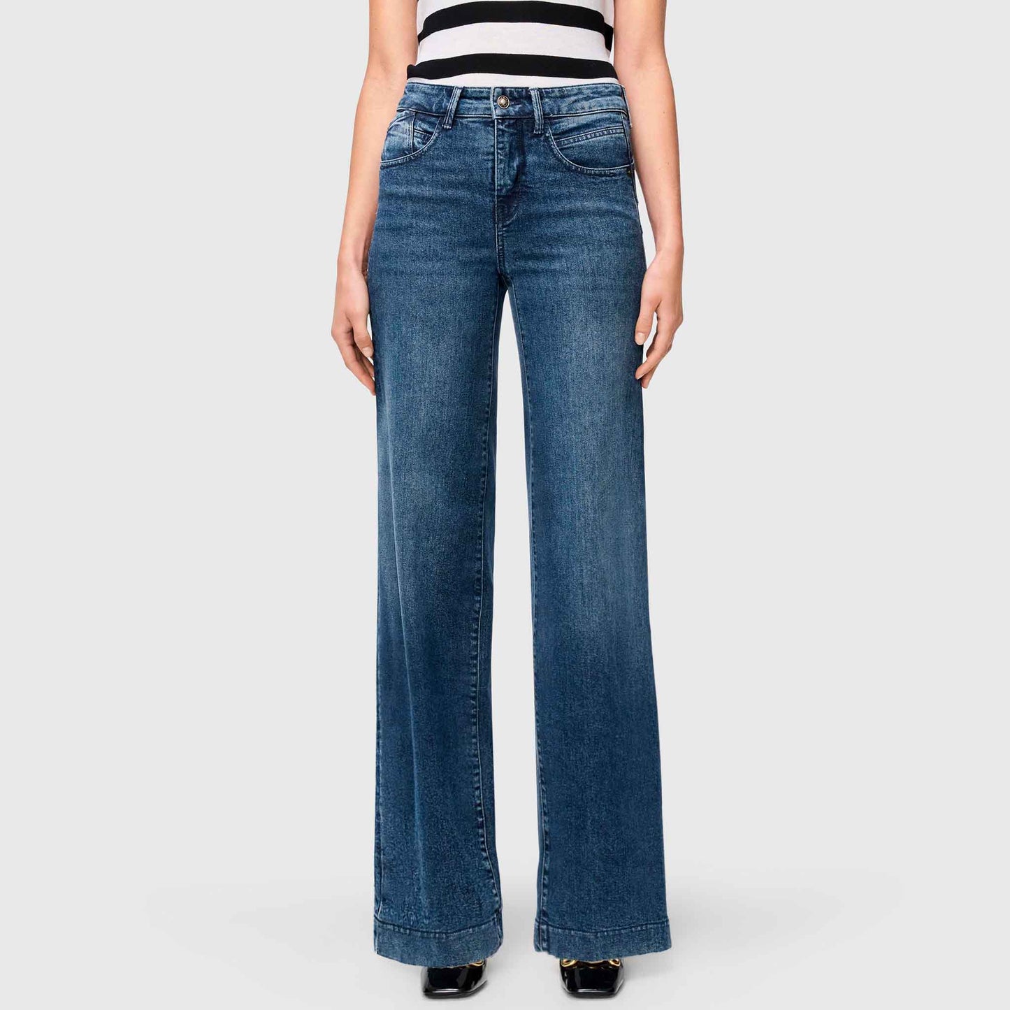 Mac Jeans Rich Palazzo Classy Midblue | Tall
