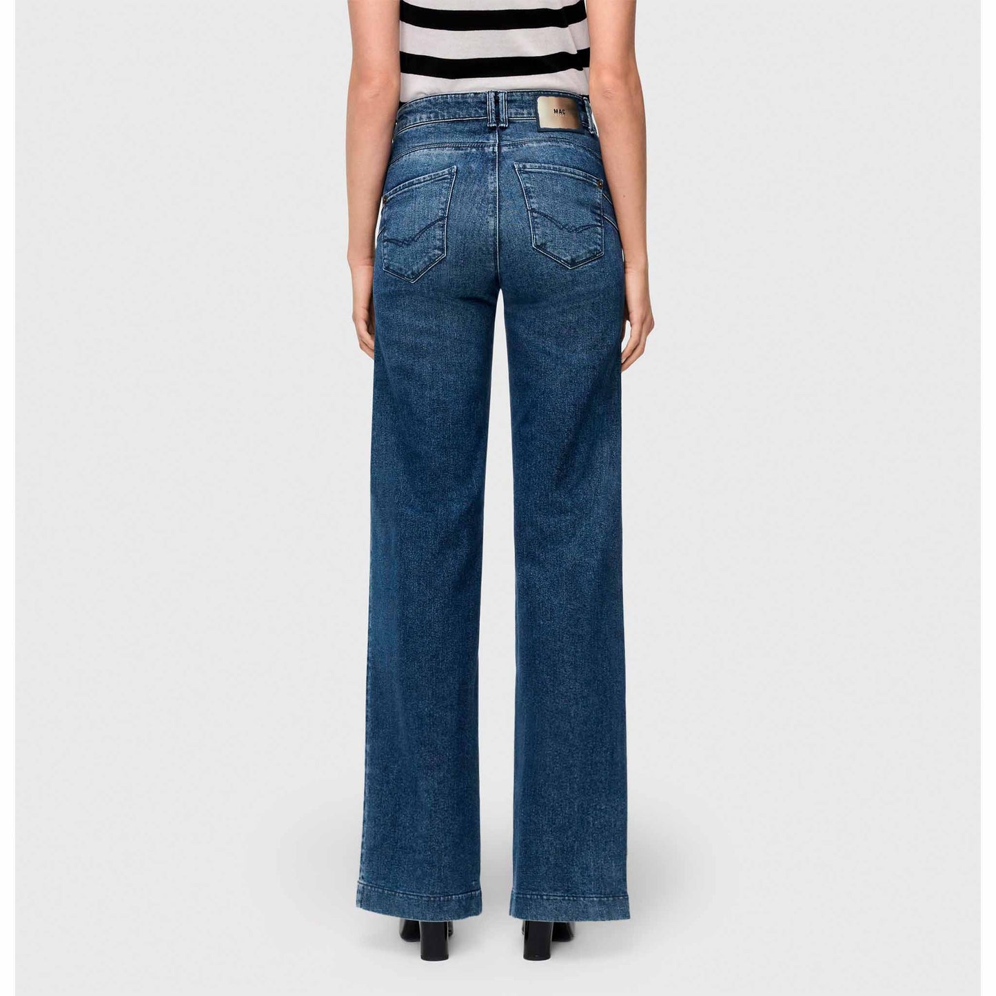 Mac Jeans Rich Palazzo Classy Midblue | Tall