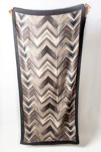 Sjaal Zwart Creme Taupe