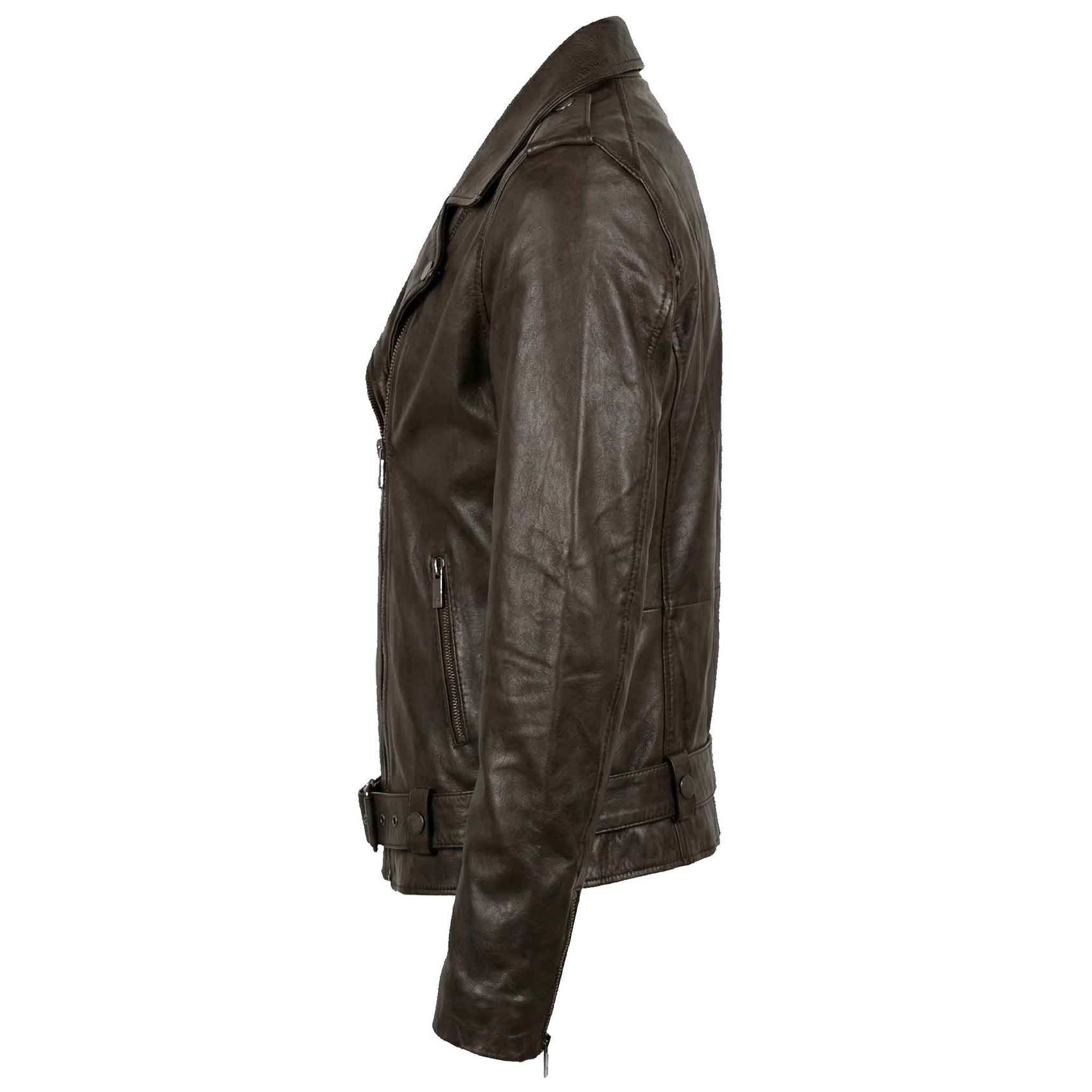 Transmission Bikerjack Leder Donkerbruin, tall kleding voor lange vrouwen