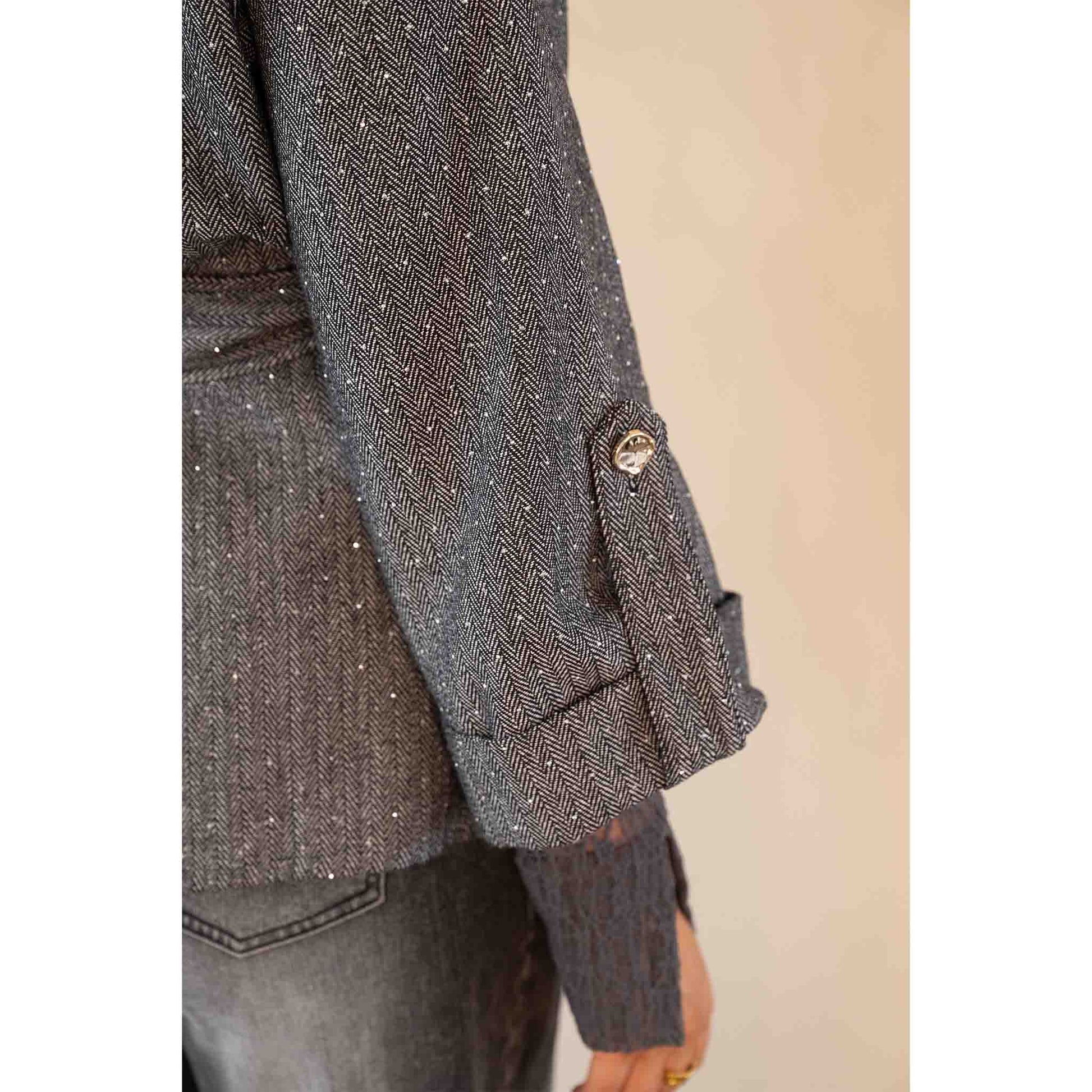 Tall Kimara Blazer Riaz Grijs | detail | lange dames