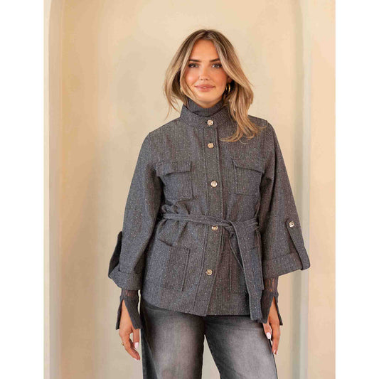 Tall Kimara Blazer Riaz Grijs | modelaanzicht | lange dames