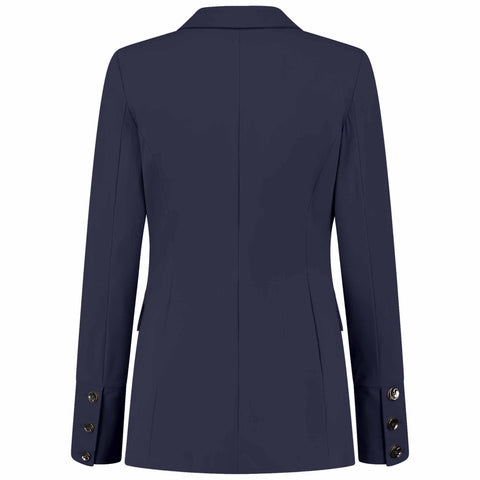 Longlady Z Blazer Travel Strong Navy, tall kleding voor lange dames, achteraanzicht