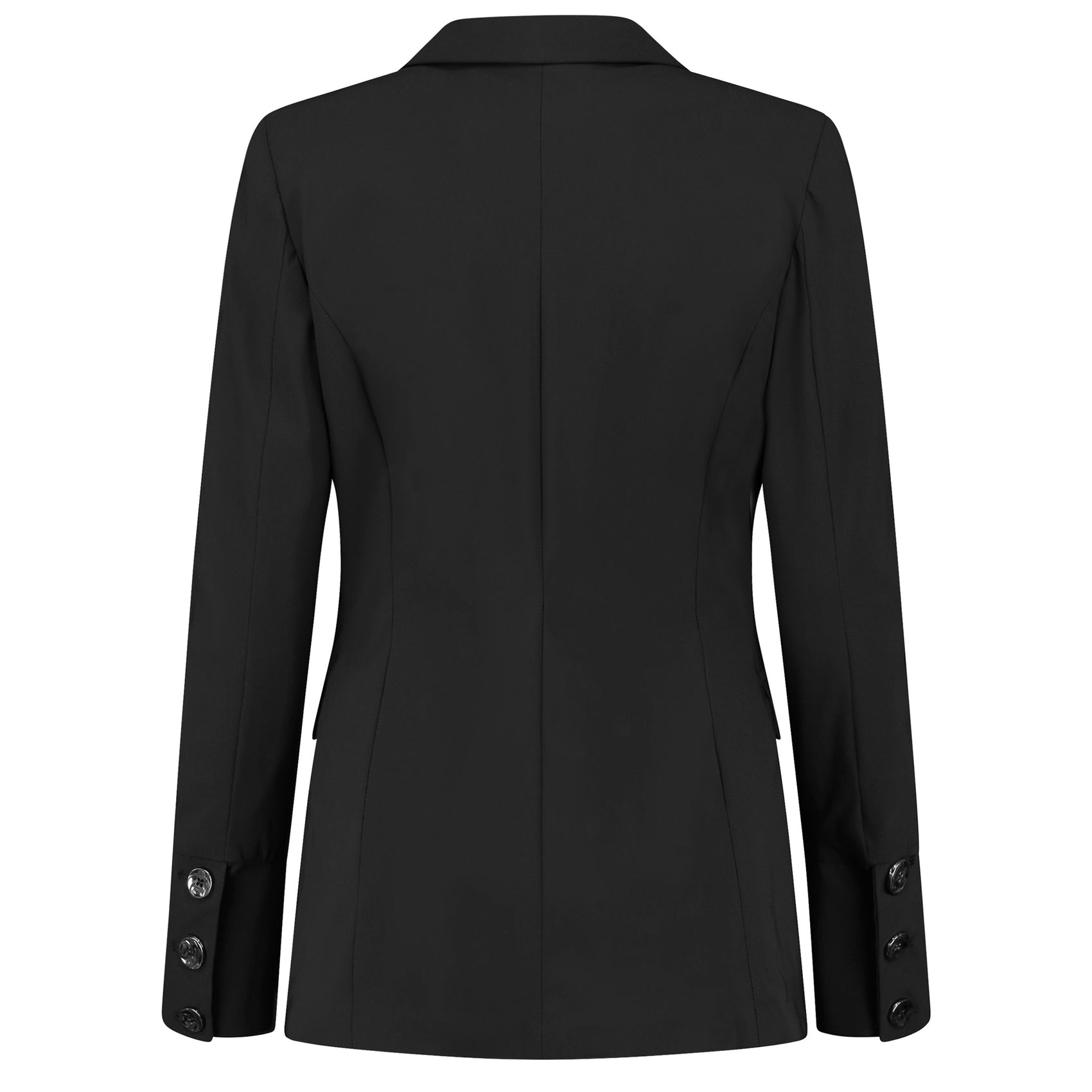 Longlady Z Blazer Travel Strong Zwart, tall kleding voor lange dames, achteraanzicht