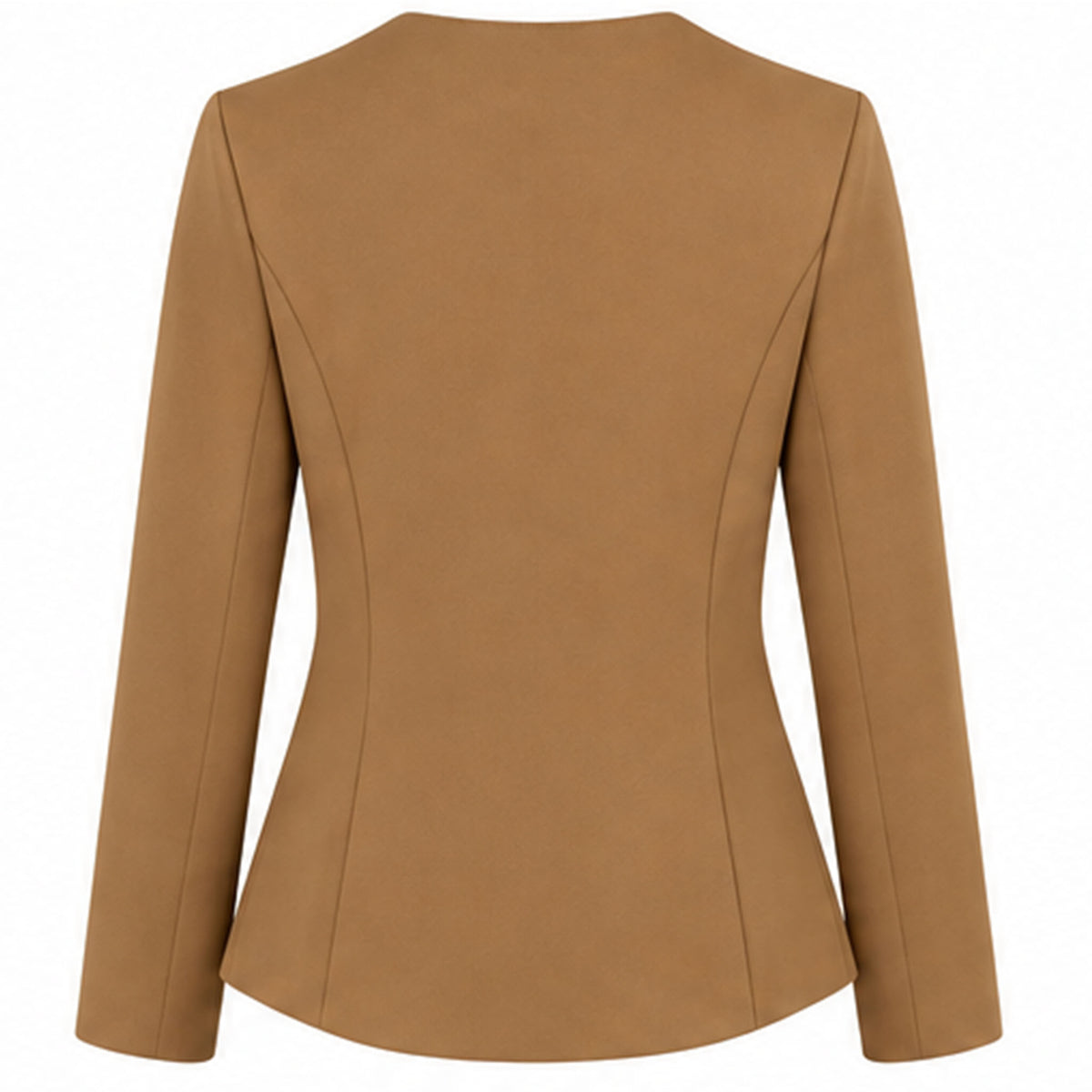LongLady Blazer Casey Caramel, tall kleding voor lange vrouwen achterkant