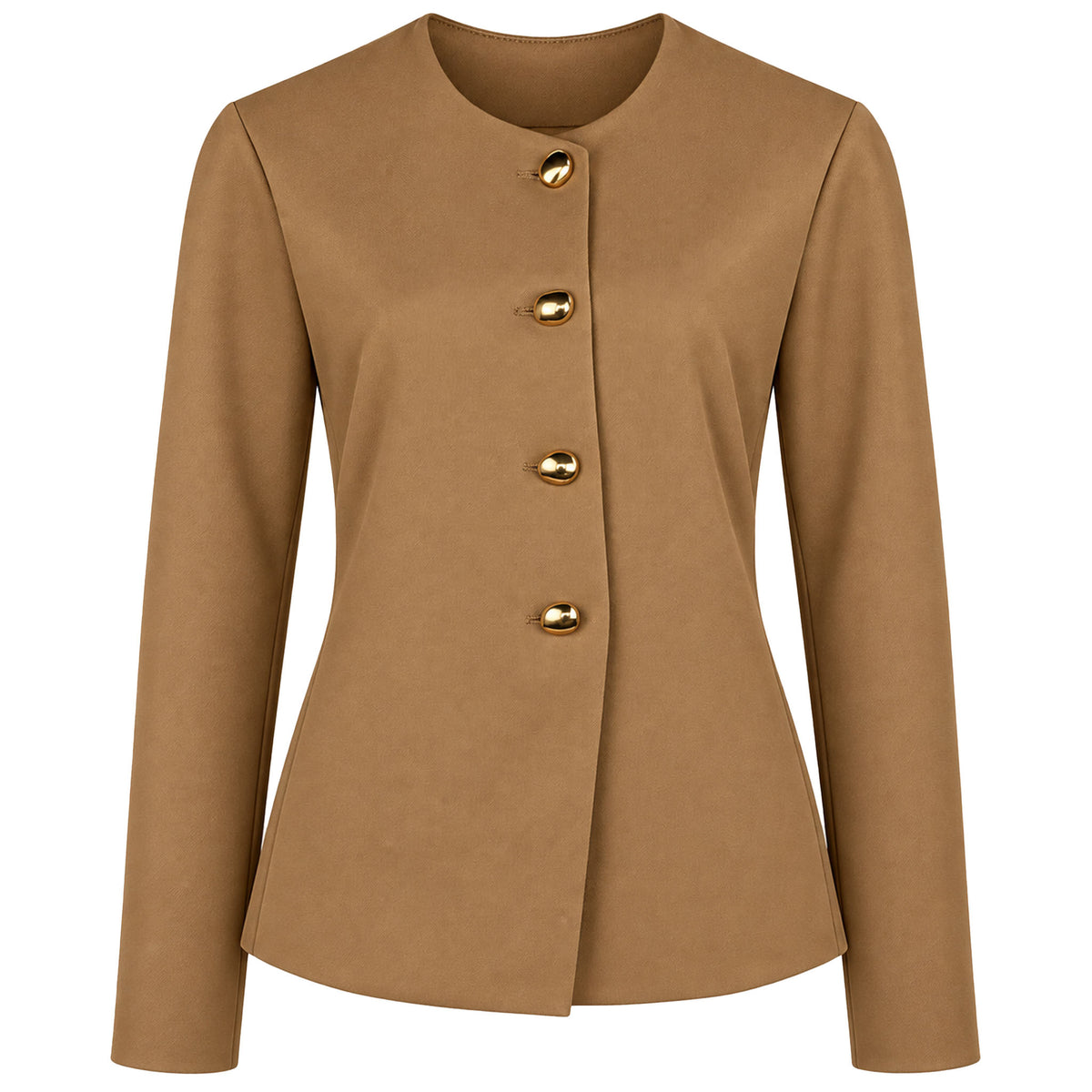 LongLady Blazer Casey Caramel, tall kleding voor lange vrouwen voorzijde