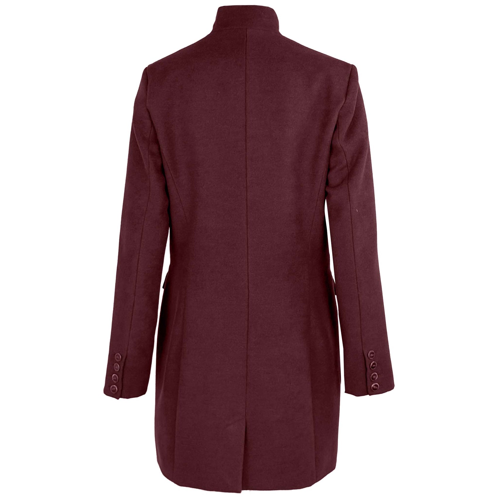 Longlady Jas Christianne Bordeaux, tall kleding voor lange dames, achteraanzicht