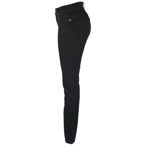 Bloomers Jeans Alina Black, lange dames jeans, zijaanzicht