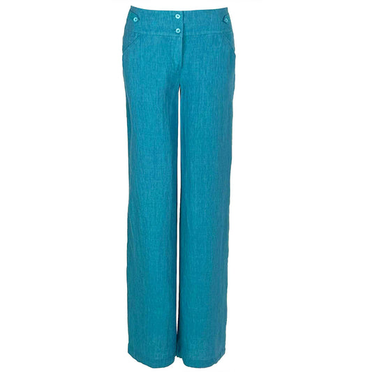 Bloomers Broek Marlene Linnen Aqua lange vrouwen - Tall trousers