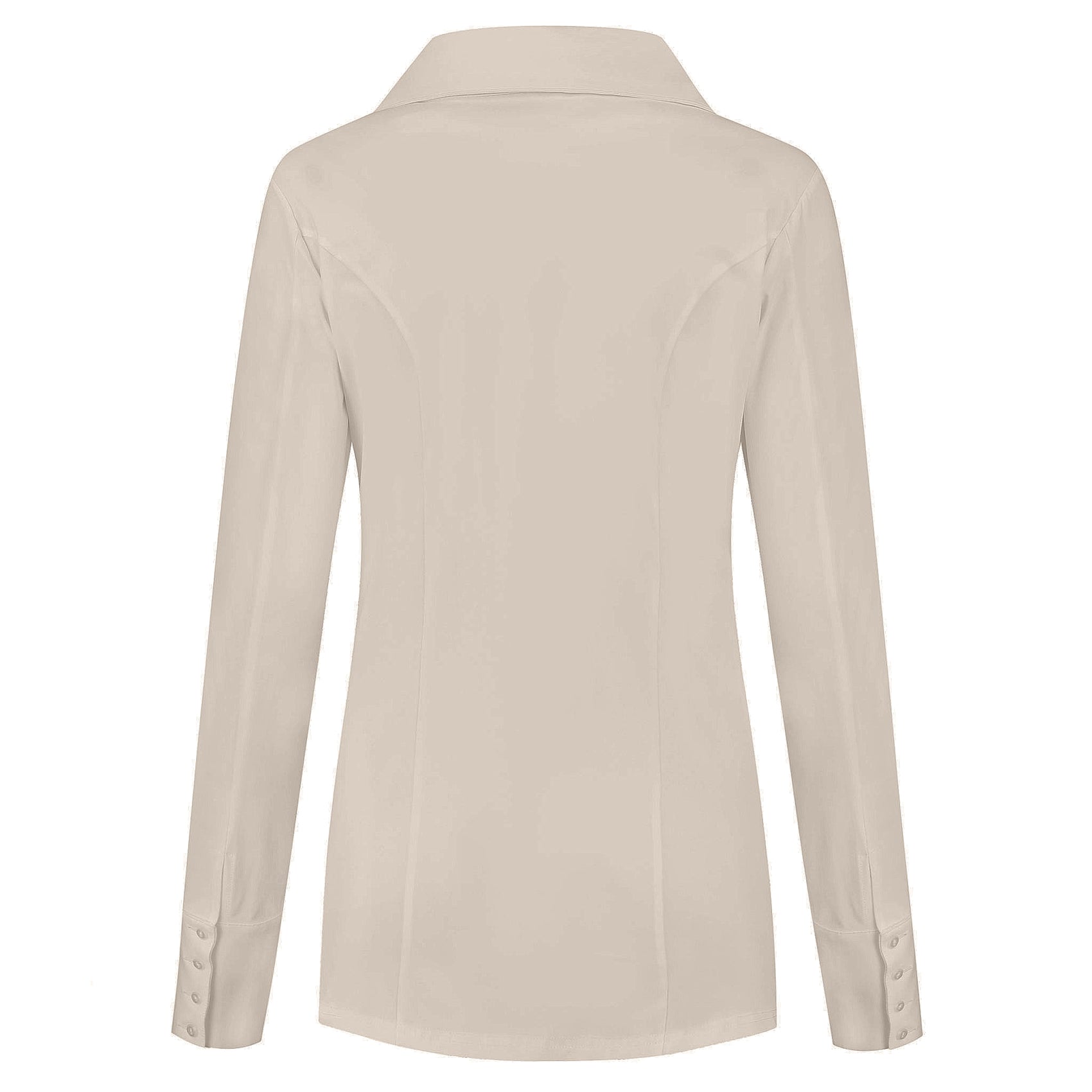 Only-M Blouse Sporty Lichtbeige, tall kleding voor lange dames, achteraanzicht