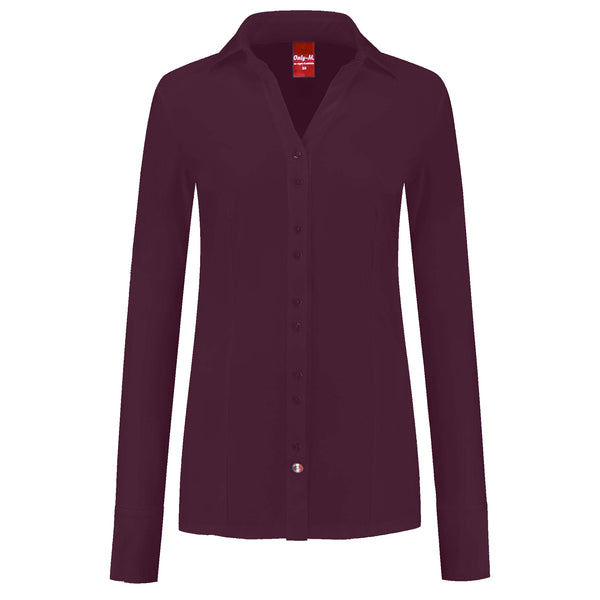 Only-M Blouse Sporty Wijnrood, tall kleding voor lange vrouwen