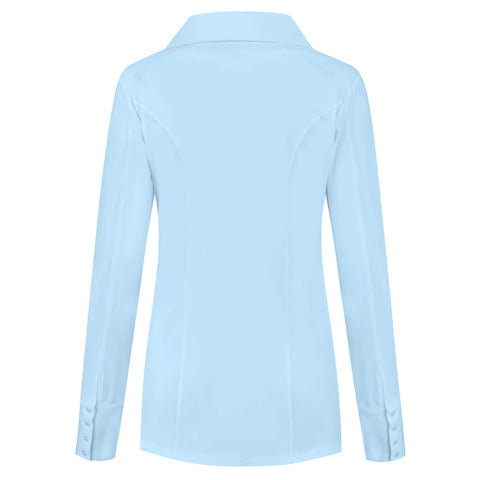 Only-M Blouse Sporty Lichtblauw, tall kleding voor lange vrouwen