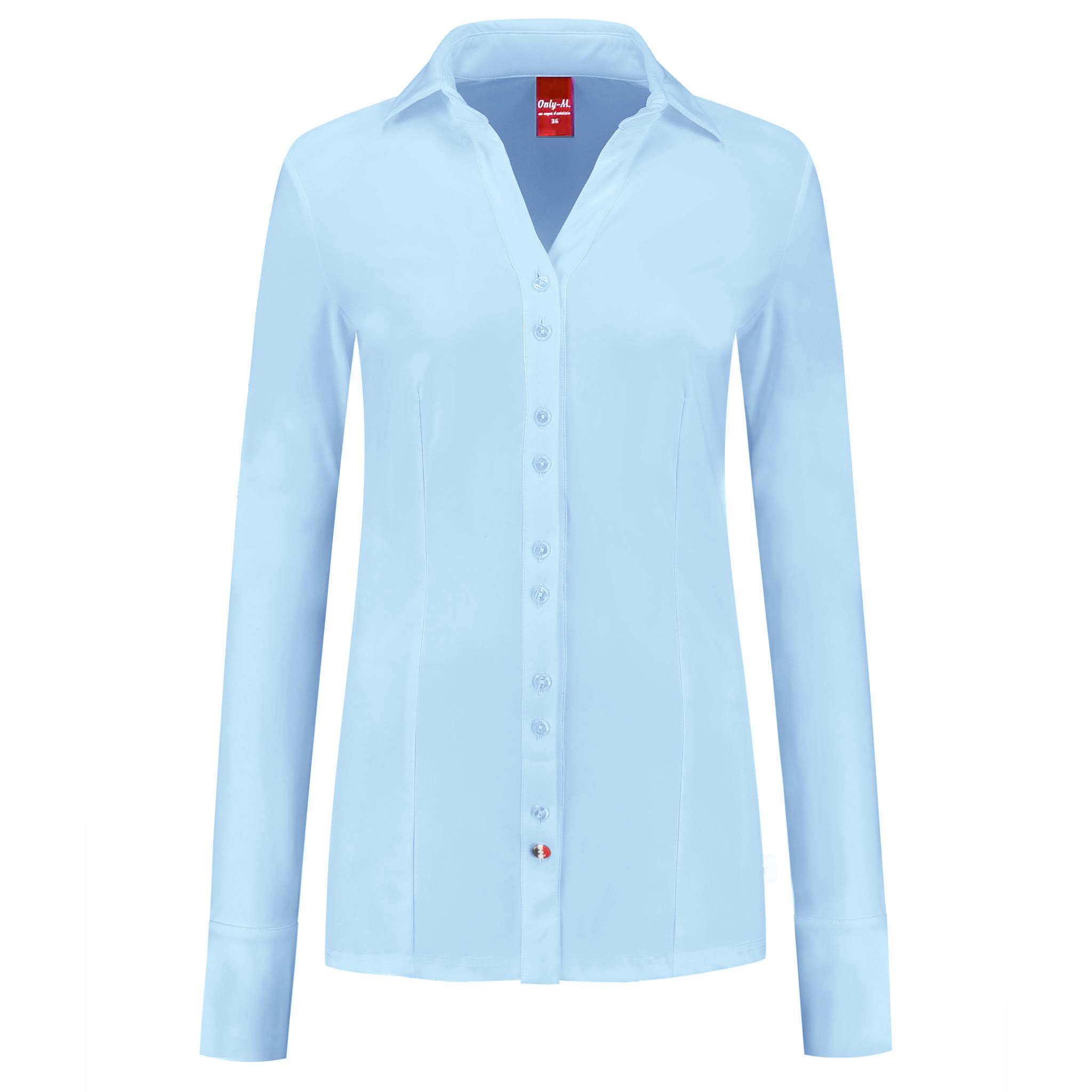 Only-M Blouse Sporty Lichtblauw, tall kleding voor lange vrouwen