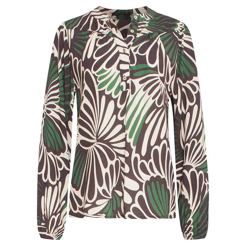 Smashed Lemon Blouse Zwart Groen, tall kleding voor lange vrouwen