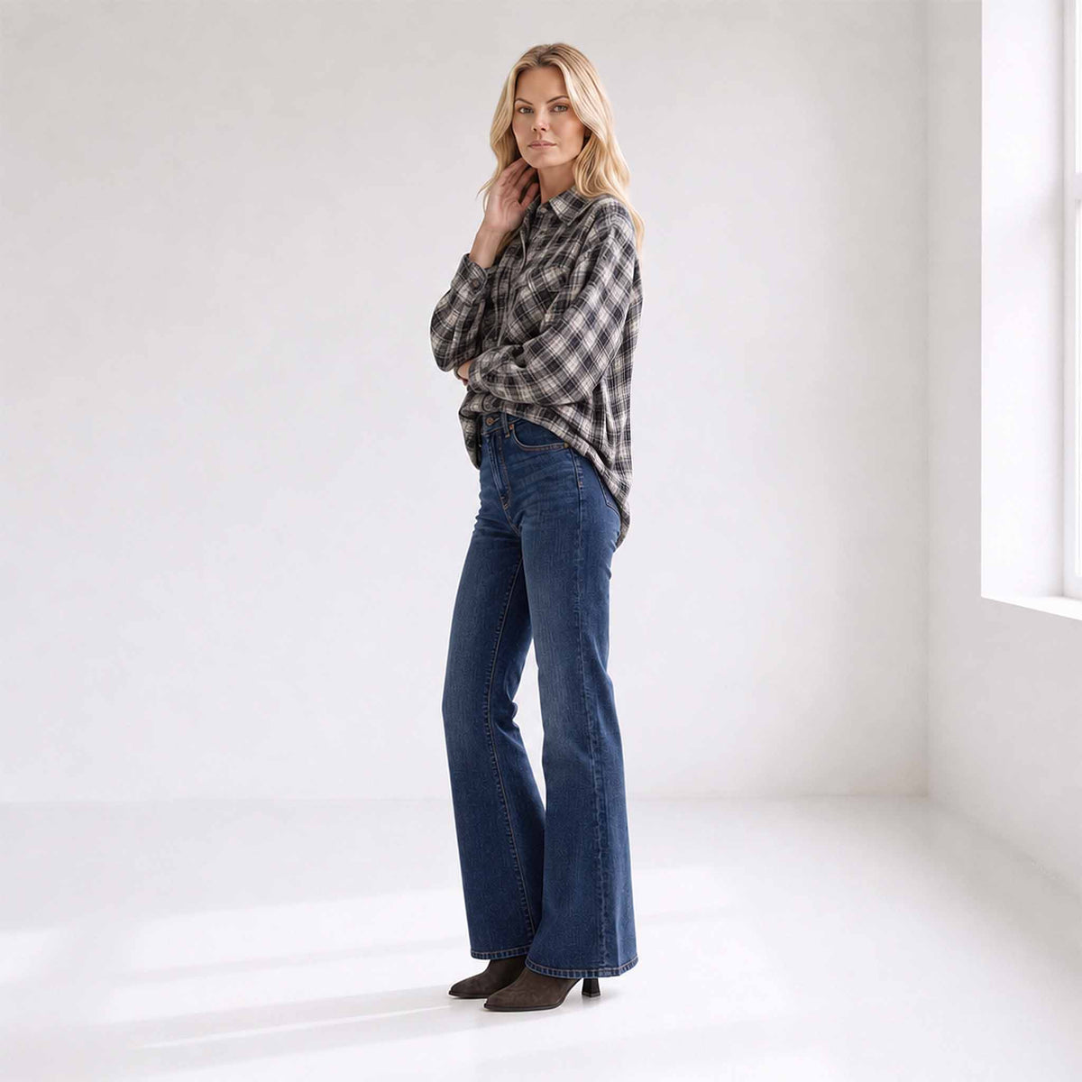 ICNK Blouse Chevron Check | Tall