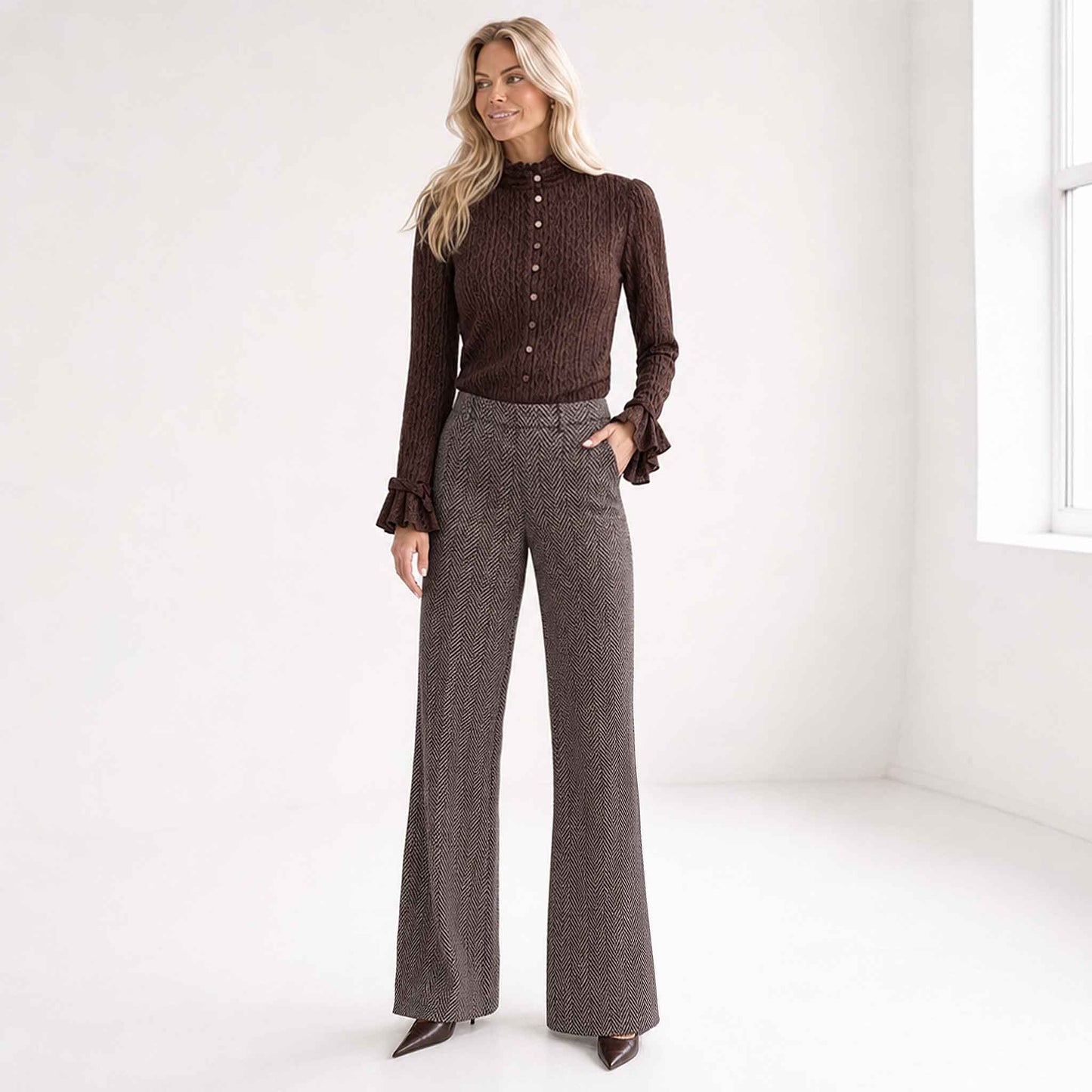 ICNK Blouse Runa Bruin | Tall