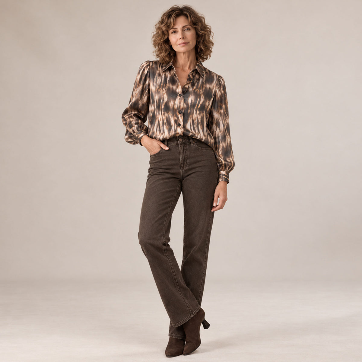 Mac Jeans Laura Seam Basic Brown | Tall