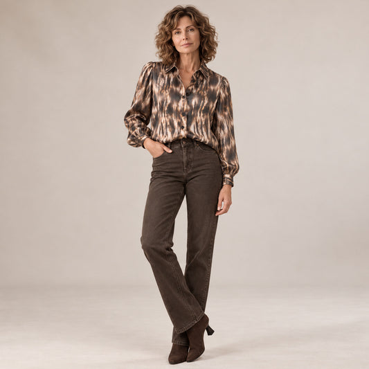 Mac Jeans Laura Seam Basic Brown | Tall