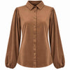 NED Blouse Mayliera Velvet Rib Bruin | Tall