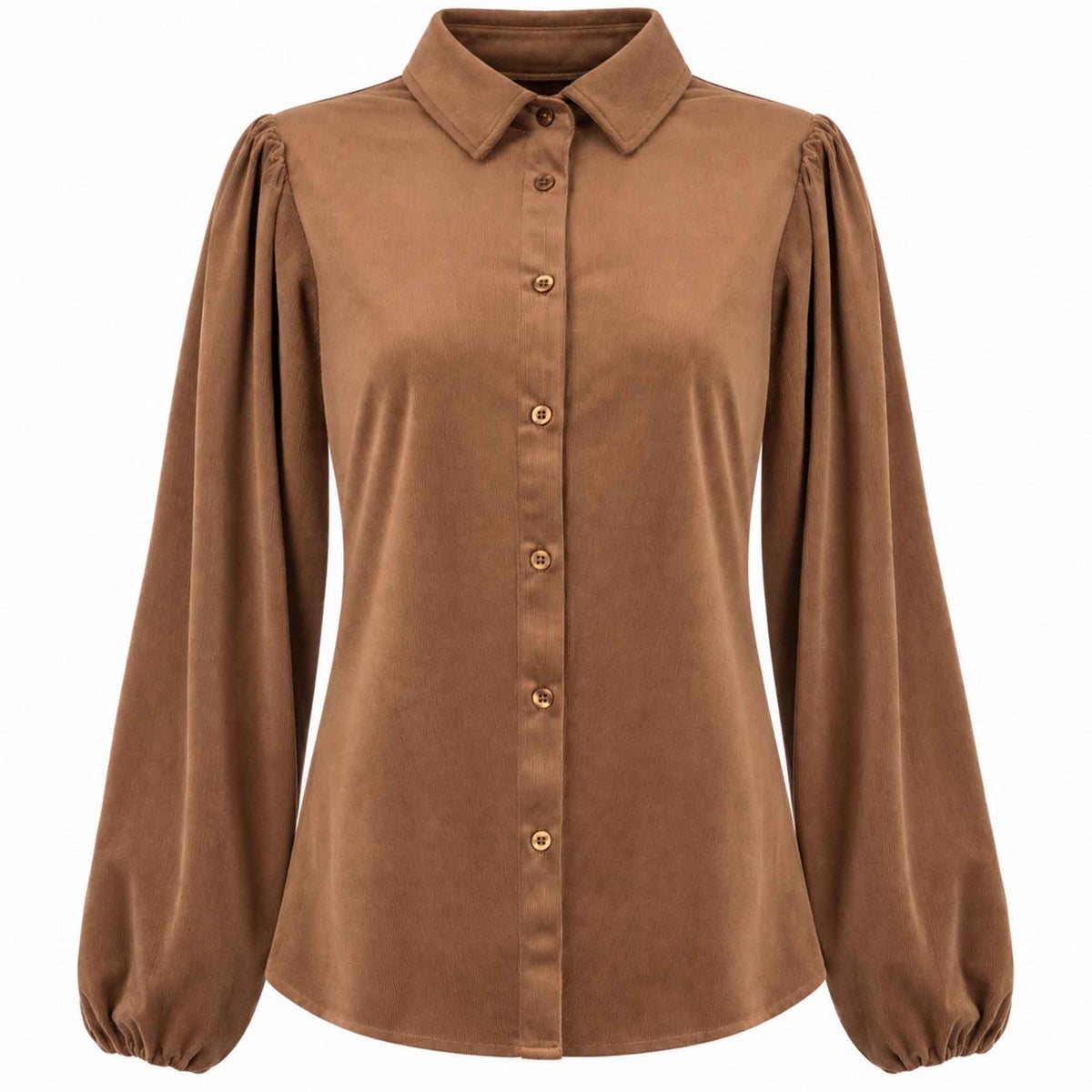 NED Blouse Mayliera Velvet Rib Bruin | Tall