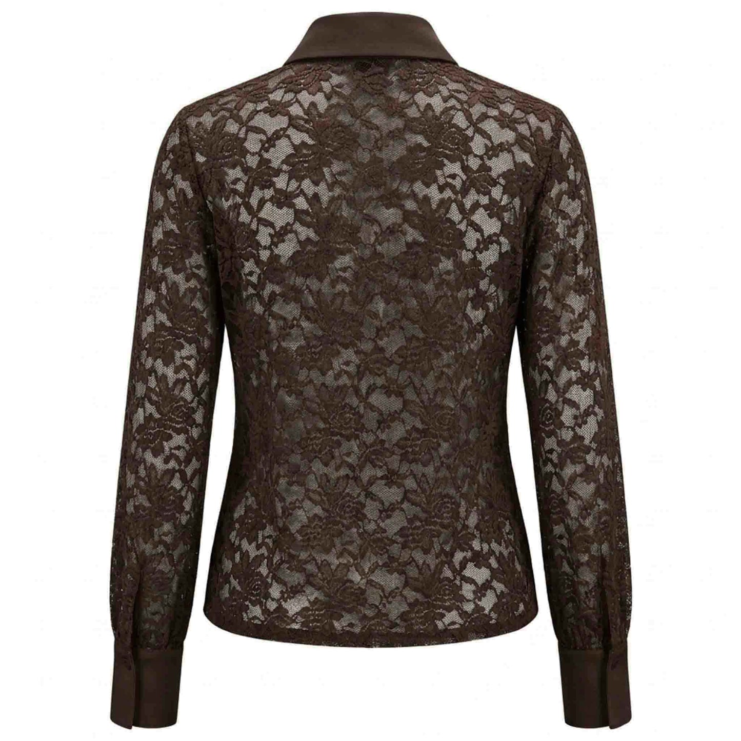 Only-M Lace Blouse Dark Brown | Tall