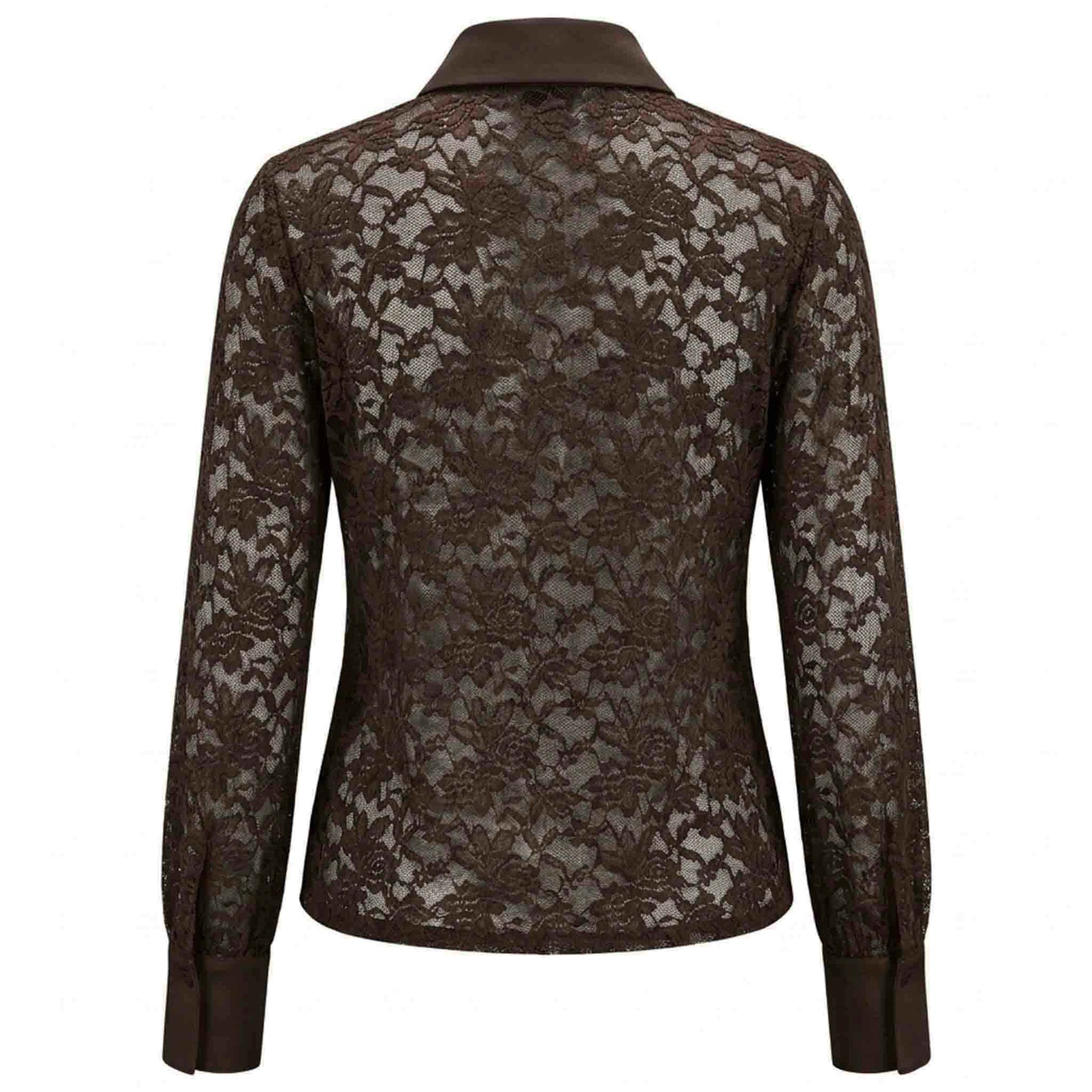 Only-M Lace Blouse Dark Brown | Tall