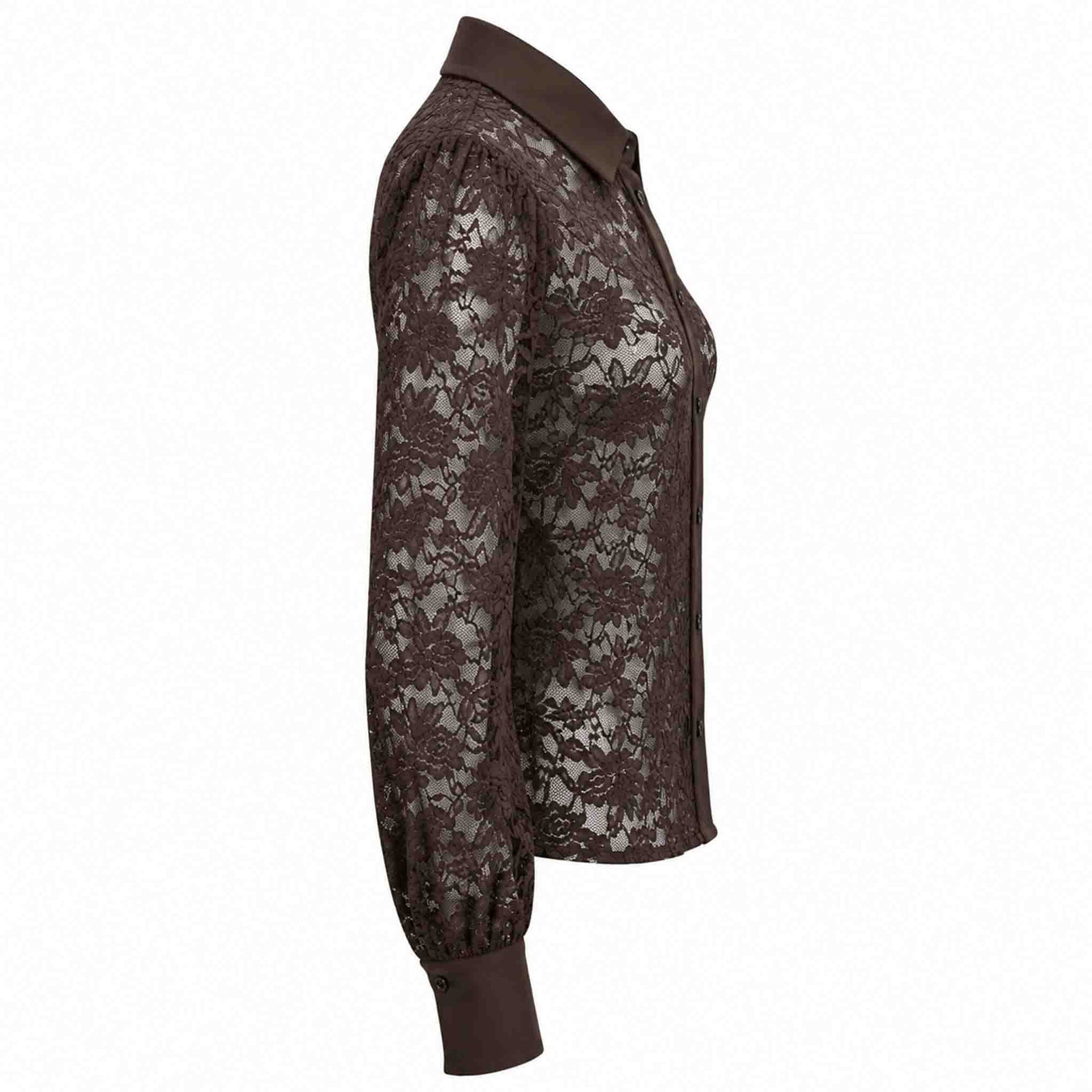 Only-M Bluse Spitze Dunkelbraun | Tall