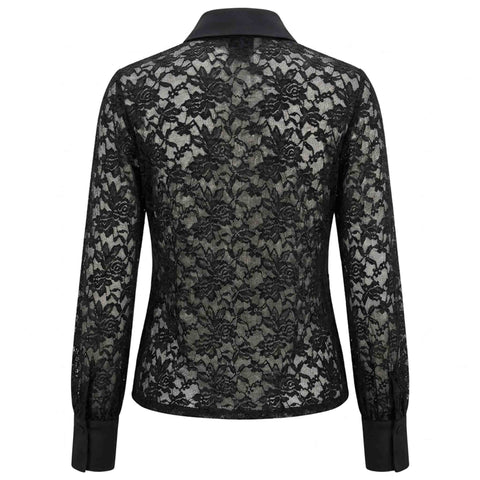 Only-M Blouse Kant Zwart | Tall