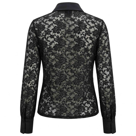 Only-M Blouse Kant Zwart | Tall