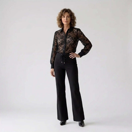 Only-M Blouse Kant Zwart | Tall
