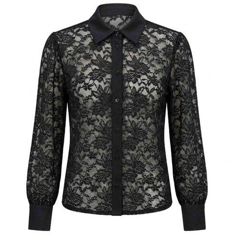 Only-M Blouse Kant Zwart | Tall