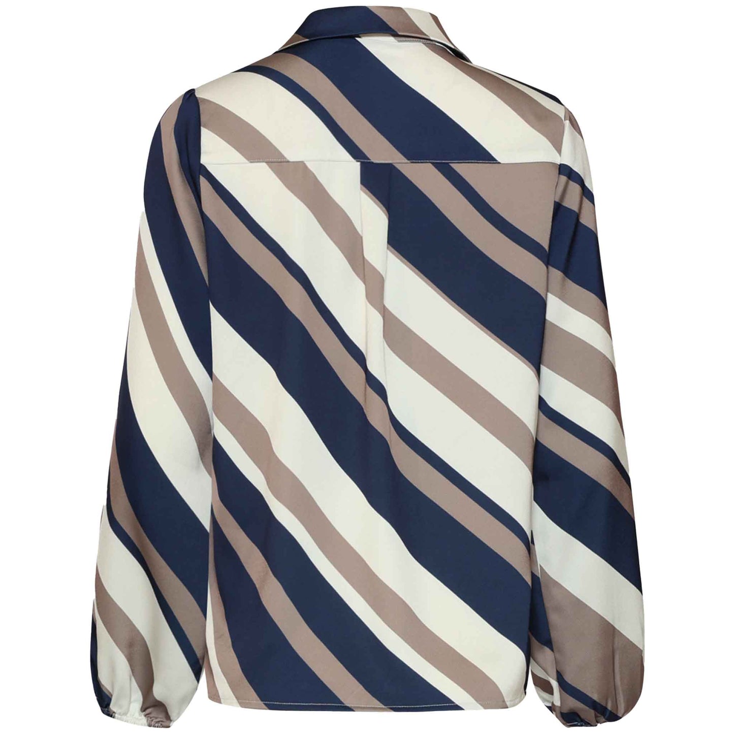 Smashed Lemon Blouse Streep Donkerblauw – achterzijde – kleding voor lange vrouwen