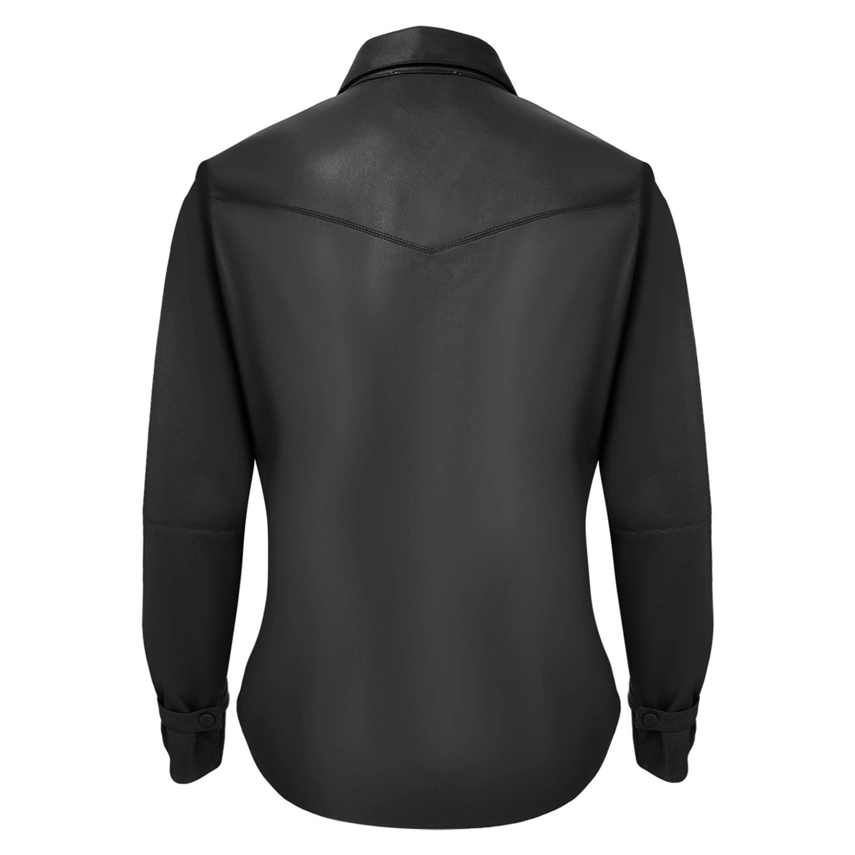 Aime Blouse Hannah Vegan Leather, tall kleding voor lange dames, achteraanzicht