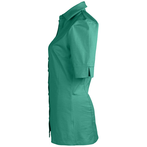 Longlady Blouse Daan Emerald, kleding voor lange vrouwen, zijaanzicht
