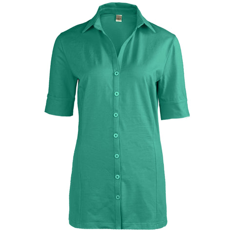 Longlady Blouse Daan Emerald, tall kleding voor lange vrouwen
