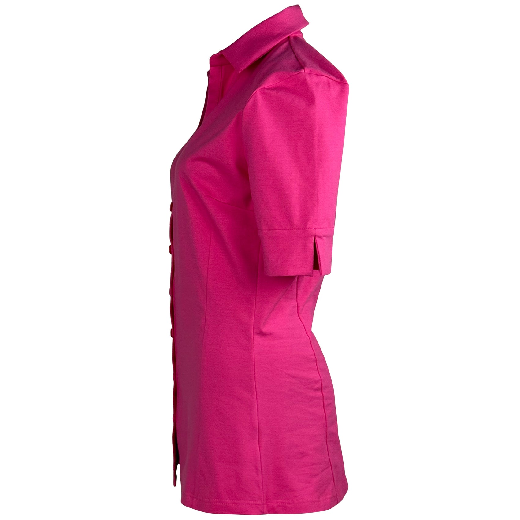 Longlady Blouse Daan Fuchsia, kleding voor lange vrouwen, zijaanzicht