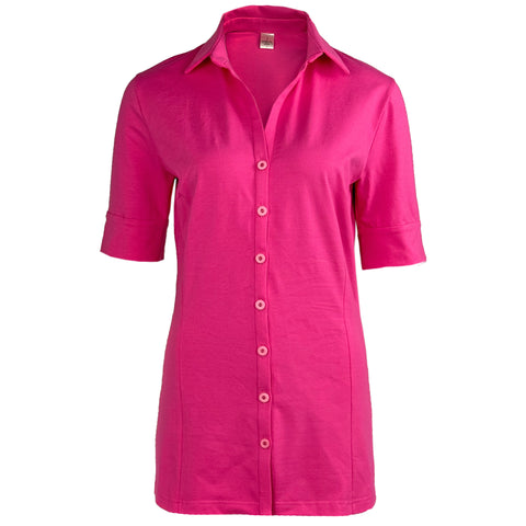 Longlady Blouse Daan Fuchsia, tall kleding voor lange vrouwen