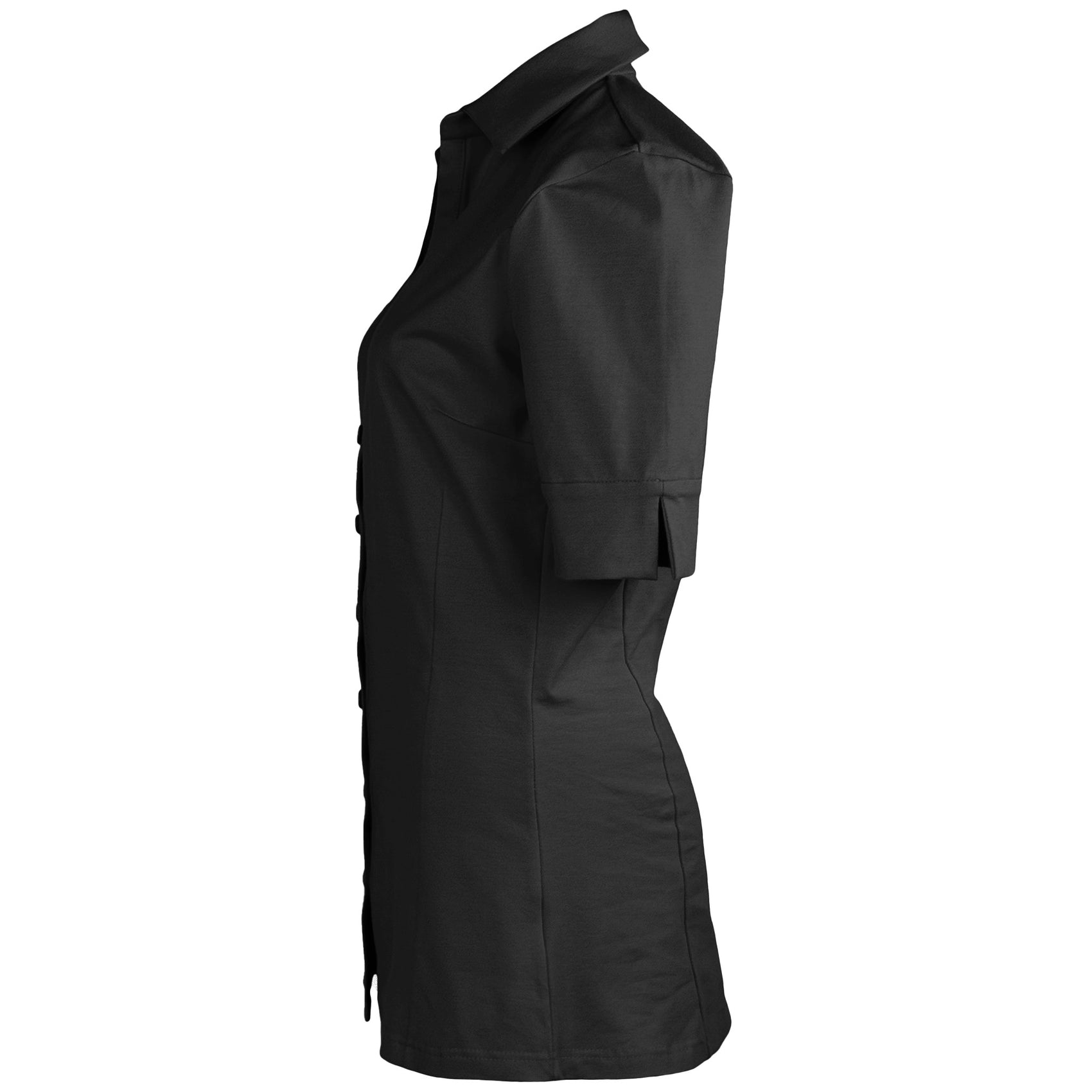 Longlady Blouse Daan Zwart, kleding voor lange vrouwen, zijaanzicht